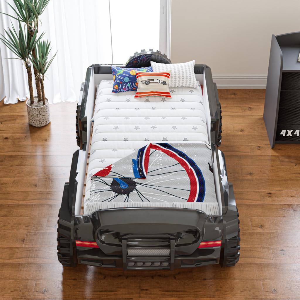 Letto Auto Jeep con LED Nero