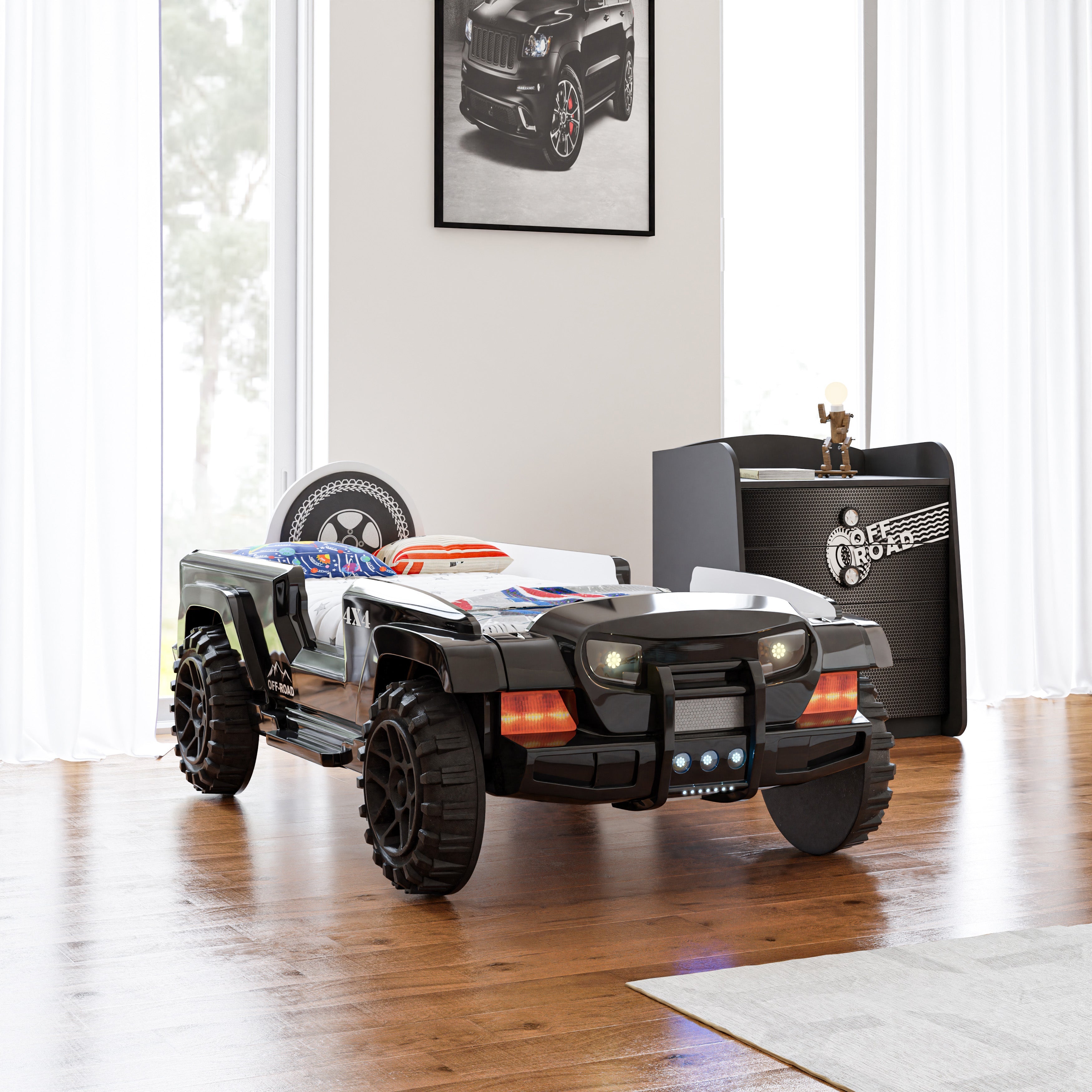 Jeep-Ladefläche mit schwarzer LED