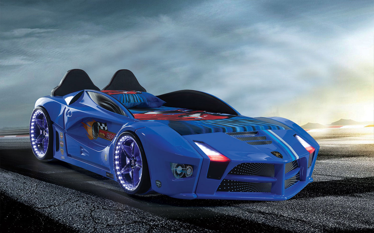 Luxury Full Letto Macchina con LED