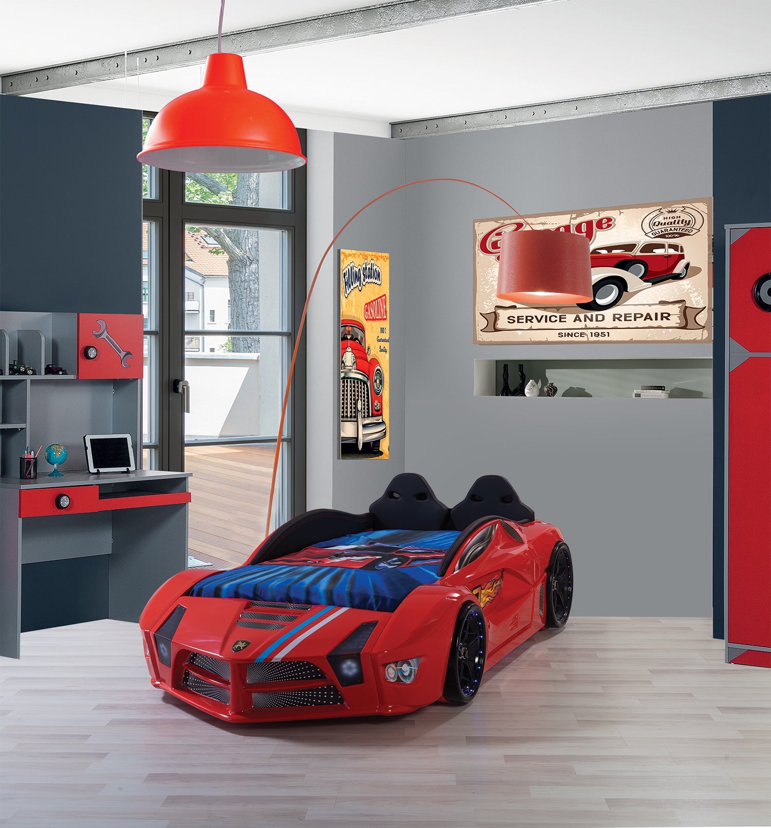 Luxury Full Letto Macchina con LED