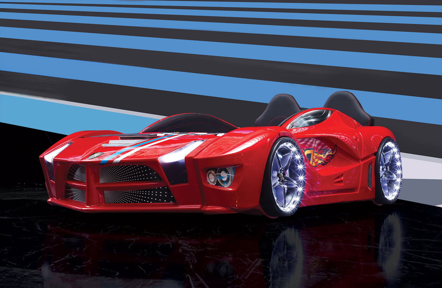 Luxury Full Letto Macchina con LED